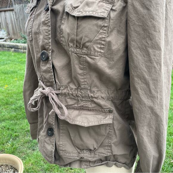 Converse One Star Khaki Collared Button Up Shirt Women's Size Medium - Picture 2 of 10